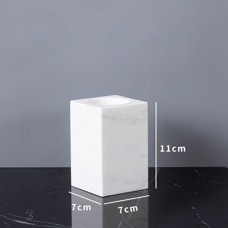 AUSAULAC Luxury Marble Bathroom Set - Soap Dispenser, Tissue Box & Tray | Light Luxury Hotel Style