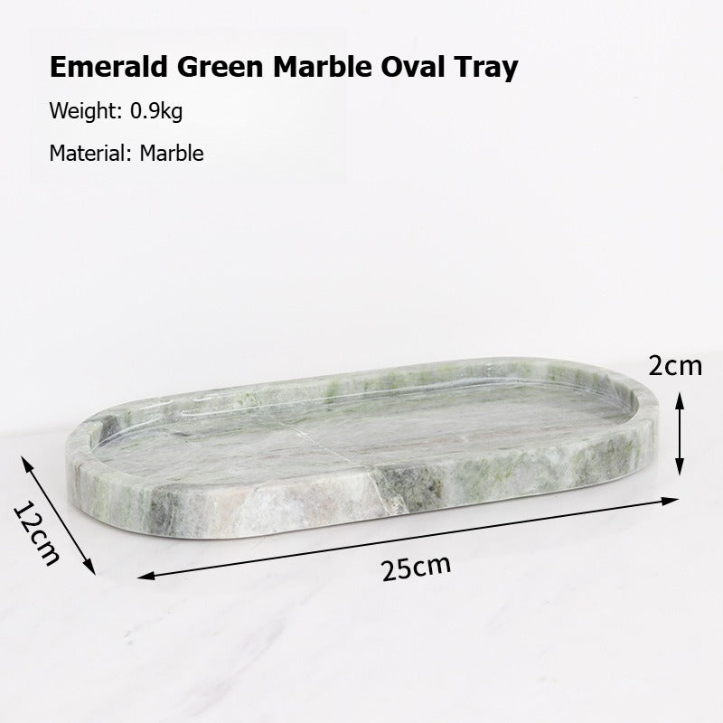 AUSAULAC Luxury Marble Bathroom Set - Soap Dispenser, Tissue Box & Tray | Light Luxury Hotel Style