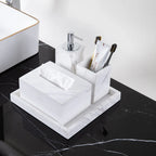 AUSAULAC Jazz White marble bathroom suite in elegant setting - Modern Luxury Design