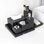 AUSAULAC Natural Stone Complete 5-piece marble bathroom accessory set - Luxury Natural Stone Home Decor