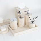AUSAULAC Roman Travertine marble bathroom suite in elegant setting - Modern Luxury Design