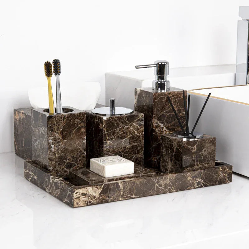 The Emperador Marble Vanity Suite - Ausaulac