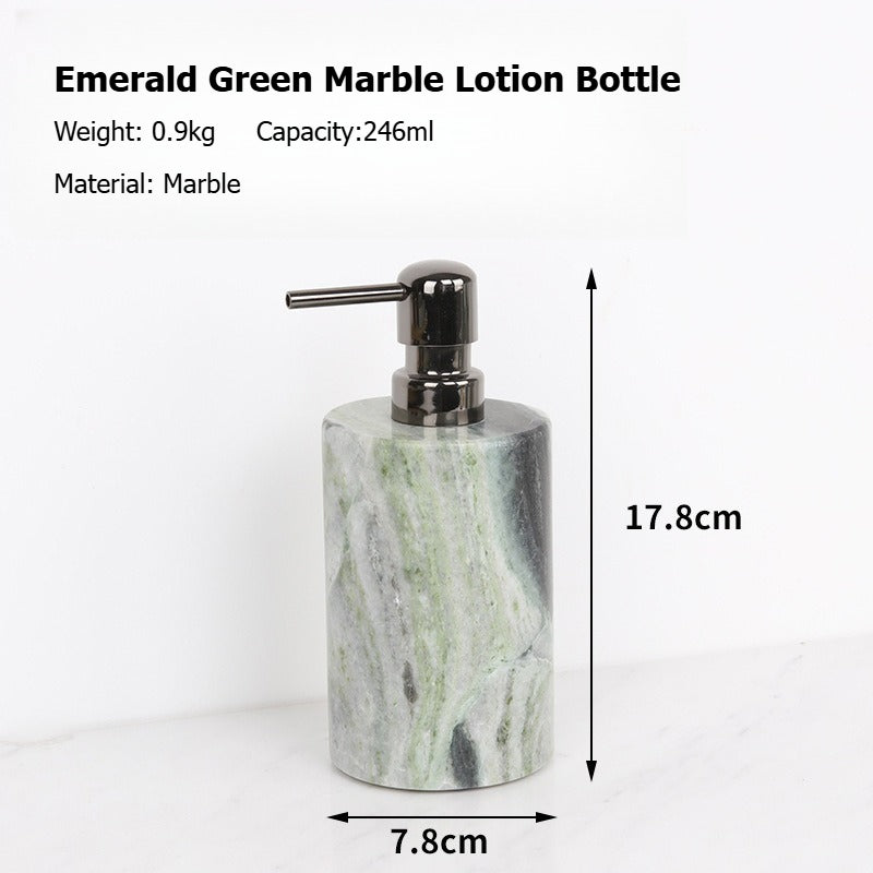 AUSAULAC Luxury Marble Bathroom Set - Soap Dispenser, Tissue Box & Tray | Light Luxury Hotel Style