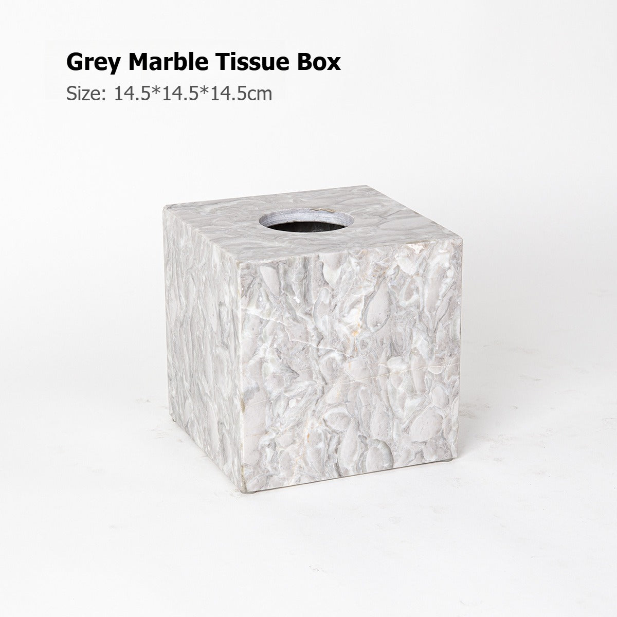 AUSAULAC Luxury Marble Bathroom Set - Soap Dispenser, Tissue Box & Tray | Light Luxury Hotel Style