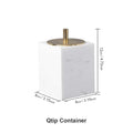 AUSAULAC Genuine Marble Bathroom Canister Square - Luxury Stone Apothecary Jar for Q-tips, Cotton Pads, Floss & Jewelry Storage - Ausaulac