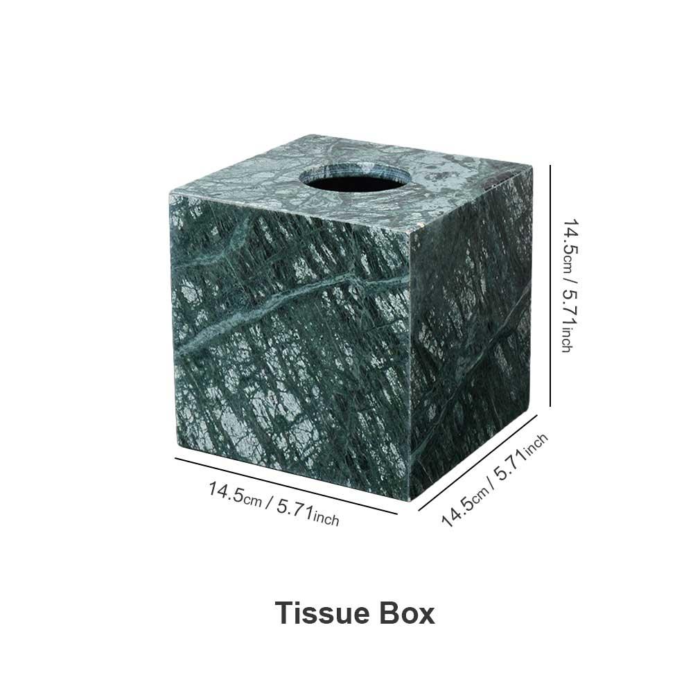AUSAULAC Genuine Marble Tissue Box - Luxury Natural Stone Tissue Cover for Modern Home Decor, Office Desk, and Kitchen Countertop - Ausaulac