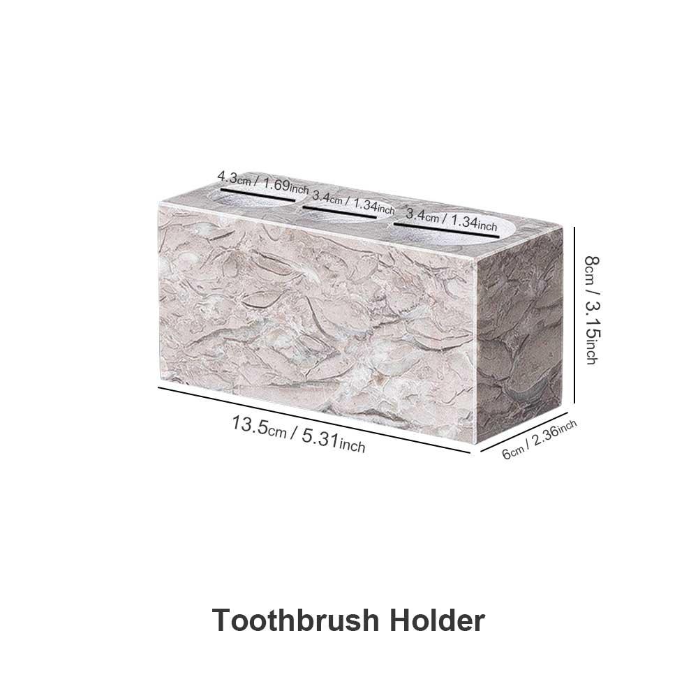 The 3-Slot Jazz White Marble Toothbrush Stand - Ausaulac