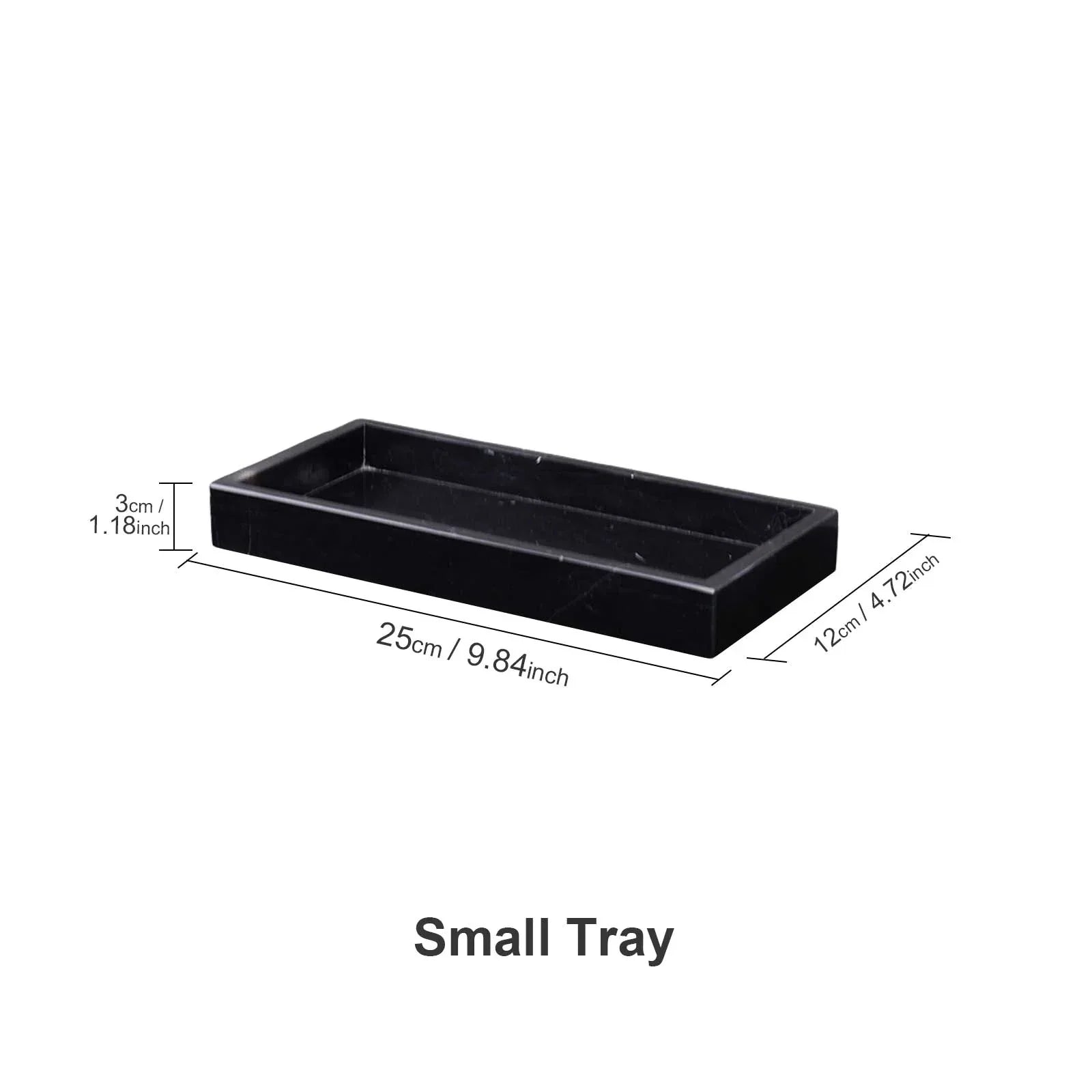 AUSAULAC Genuine 100% Solid Marble Vanity Tray - Luxury Natural Stone Decorative Tray for Bathroom, Kitchen & Jewelry Organizer - Ausaulac