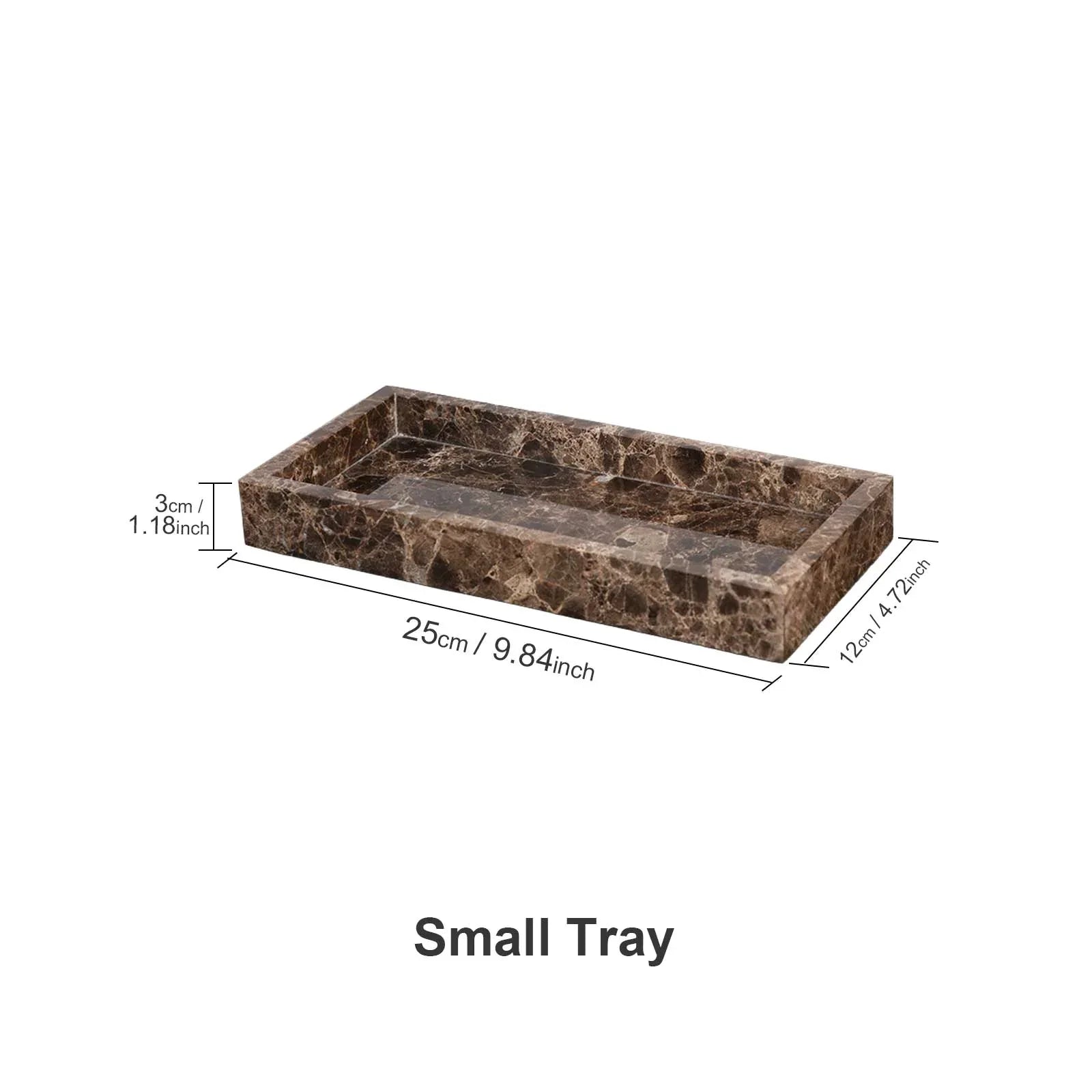 AUSAULAC Genuine 100% Solid Marble Vanity Tray - Luxury Natural Stone Decorative Tray for Bathroom, Kitchen & Jewelry Organizer - Ausaulac