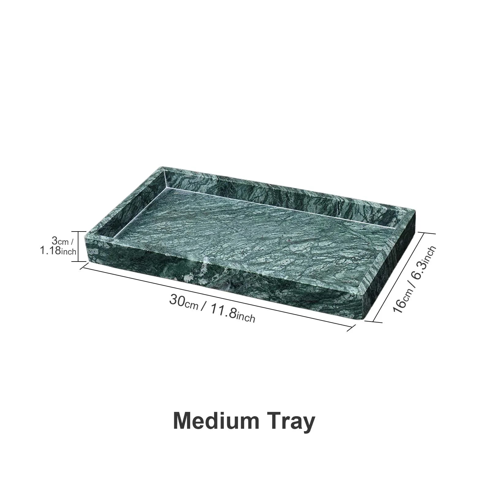 AUSAULAC Genuine 100% Solid Marble Vanity Tray - Luxury Natural Stone Decorative Tray for Bathroom, Kitchen & Jewelry Organizer - Ausaulac