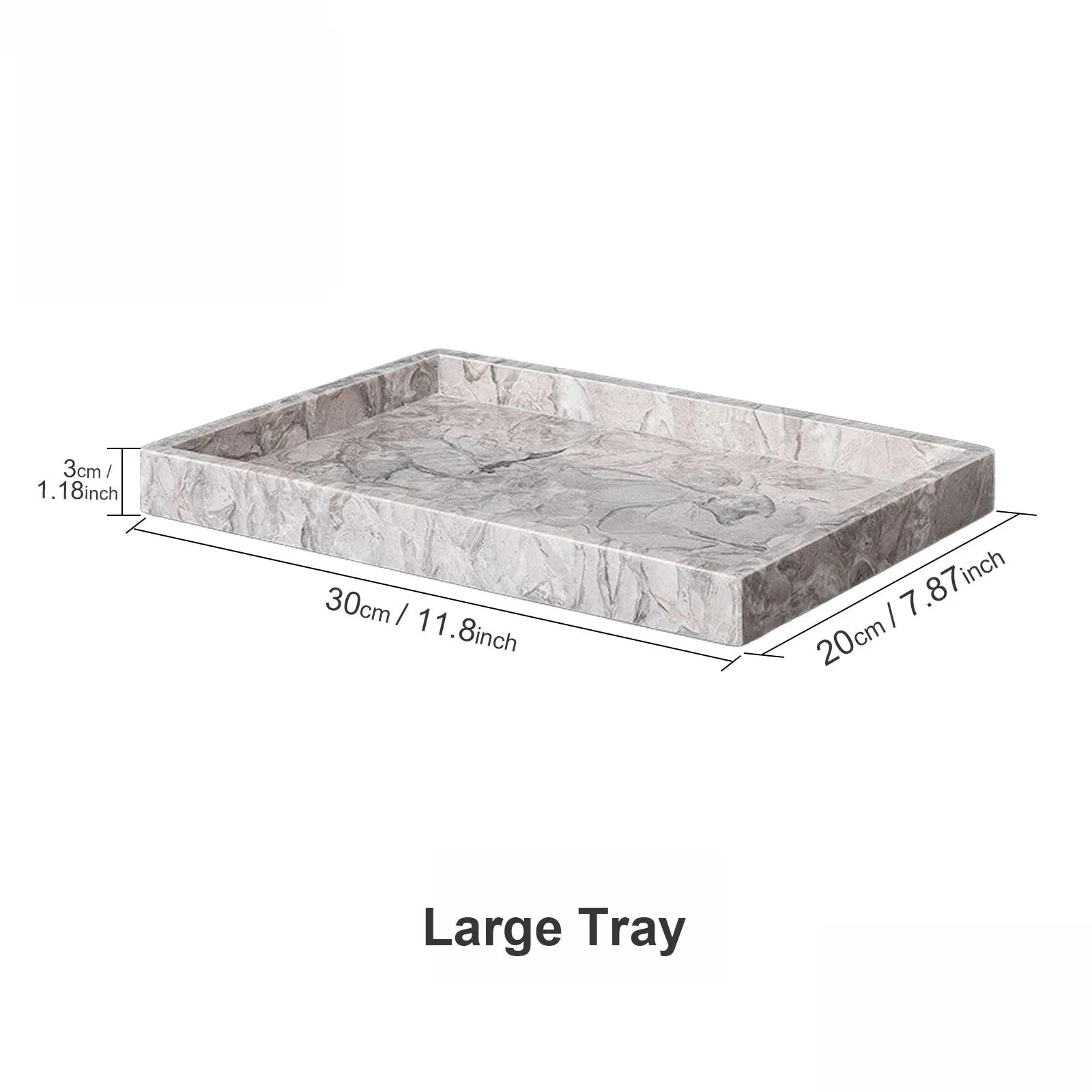 AUSAULAC Genuine 100% Solid Marble Vanity Tray - Luxury Natural Stone Decorative Tray for Bathroom, Kitchen & Jewelry Organizer - Ausaulac