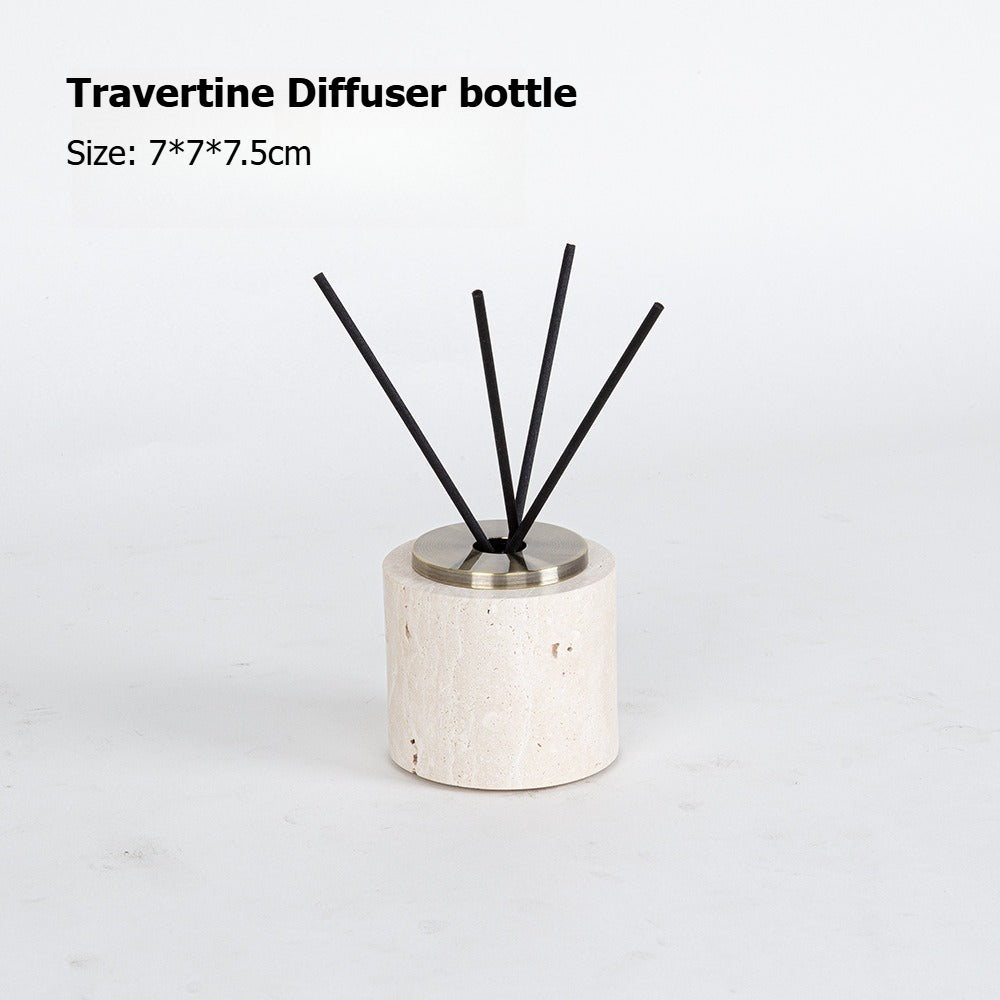 AUSAULAC Luxury Natural Travertine  Bathroom Set - Soap Dispenser, Tissue Box & Tray | Light Luxury Hotel Style