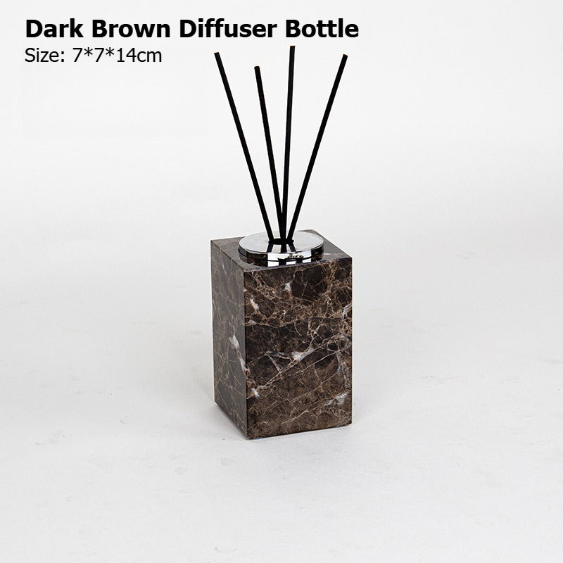 AUSAULAC Luxury Marble Bathroom Set - Soap Dispenser, Tissue Box & Tray | Light Luxury Hotel Style Dark Brown