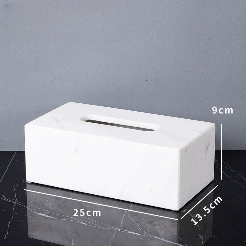 AUSAULAC Luxury Marble Bathroom Set - Soap Dispenser, Tissue Box & Tray | Light Luxury Hotel Style