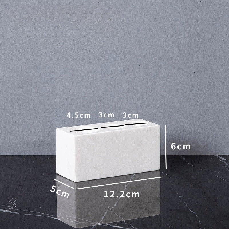 AUSAULAC Luxury Marble Bathroom Set - Soap Dispenser, Tissue Box & Tray | Light Luxury Hotel Style