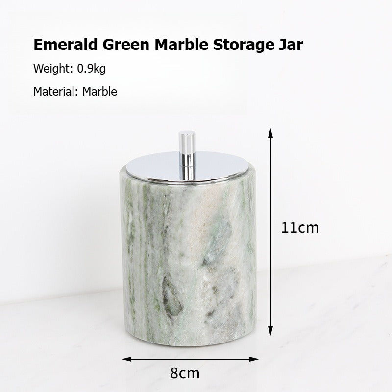 AUSAULAC Luxury Marble Bathroom Set - Soap Dispenser, Tissue Box & Tray | Light Luxury Hotel Style