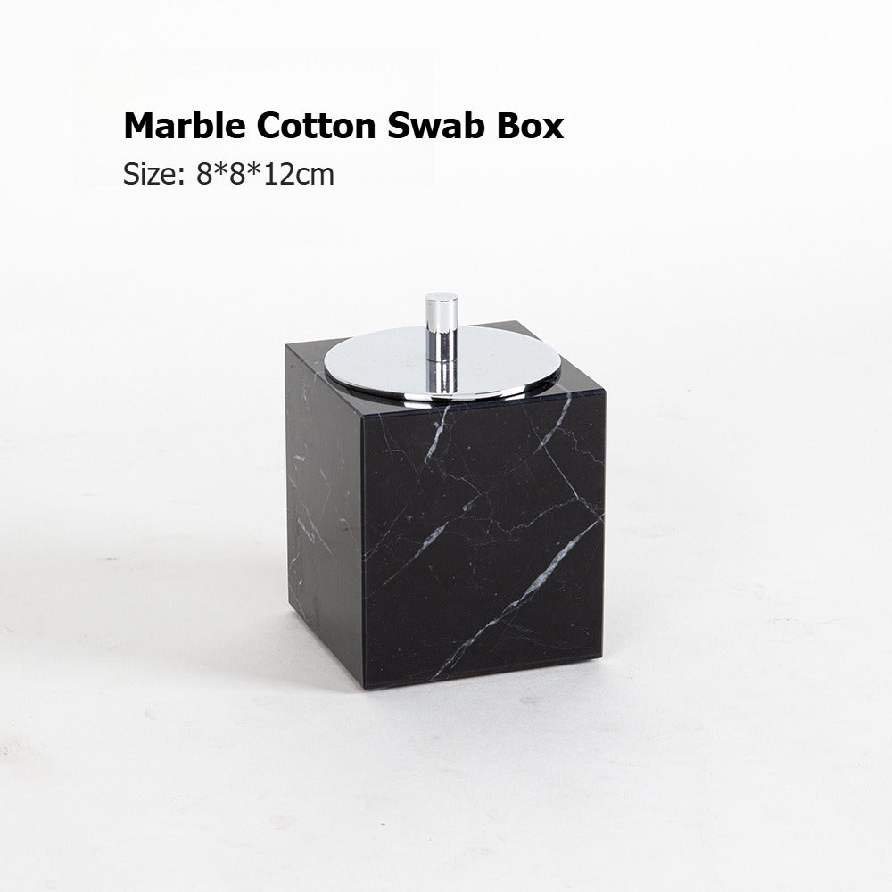 AUSAULAC Luxury Marble Bathroom Set - Soap Dispenser, Tissue Box & Tray | Light Luxury Hotel Style