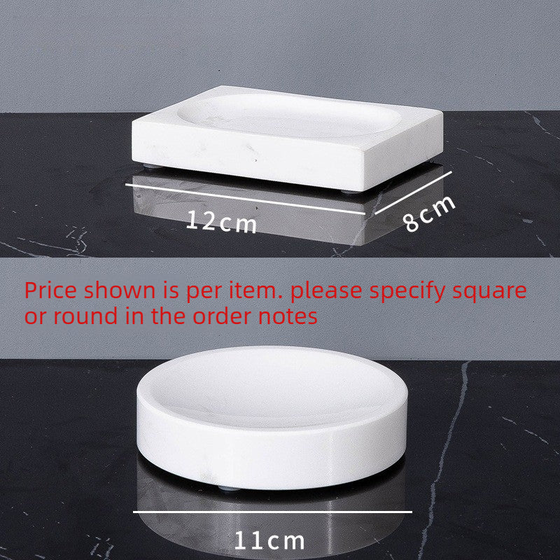 AUSAULAC Luxury Marble Bathroom Set - Soap Dispenser, Tissue Box & Tray | Light Luxury Hotel Style