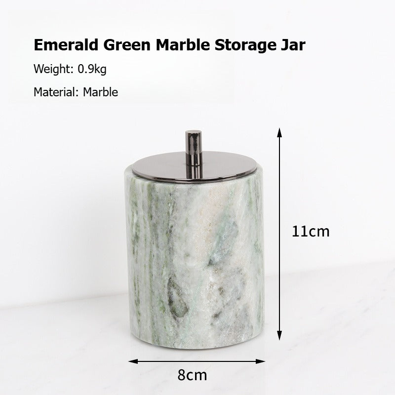 AUSAULAC Luxury Marble Bathroom Set - Soap Dispenser, Tissue Box & Tray | Light Luxury Hotel Style