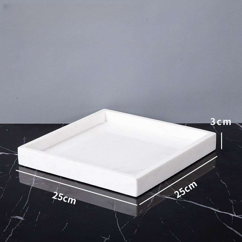AUSAULAC Luxury Marble Bathroom Set - Soap Dispenser, Tissue Box & Tray | Light Luxury Hotel Style