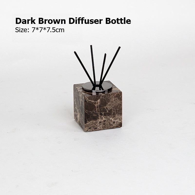 AUSAULAC Luxury Marble Bathroom Set - Soap Dispenser, Tissue Box & Tray | Light Luxury Hotel Style Dark Brown