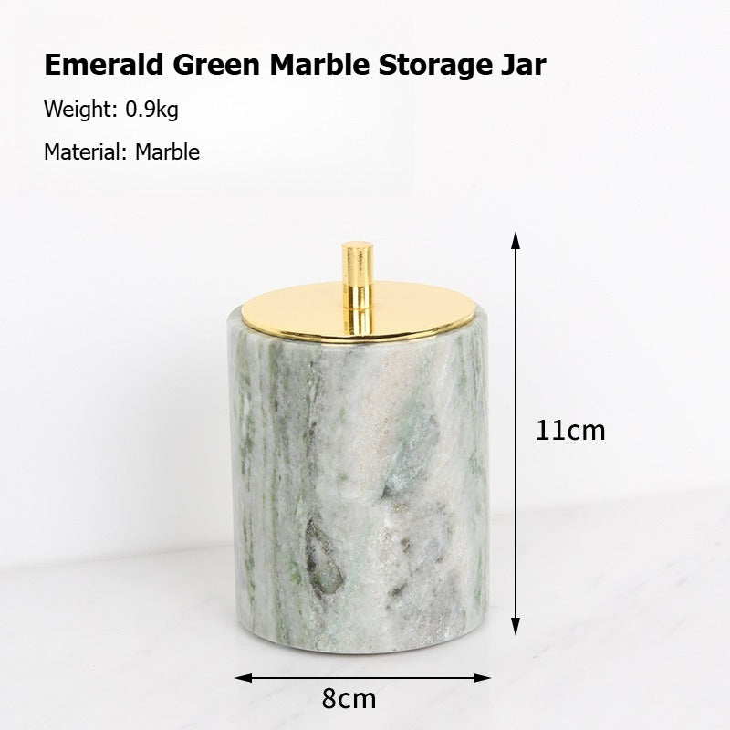 AUSAULAC Luxury Marble Bathroom Set - Soap Dispenser, Tissue Box & Tray | Light Luxury Hotel Style