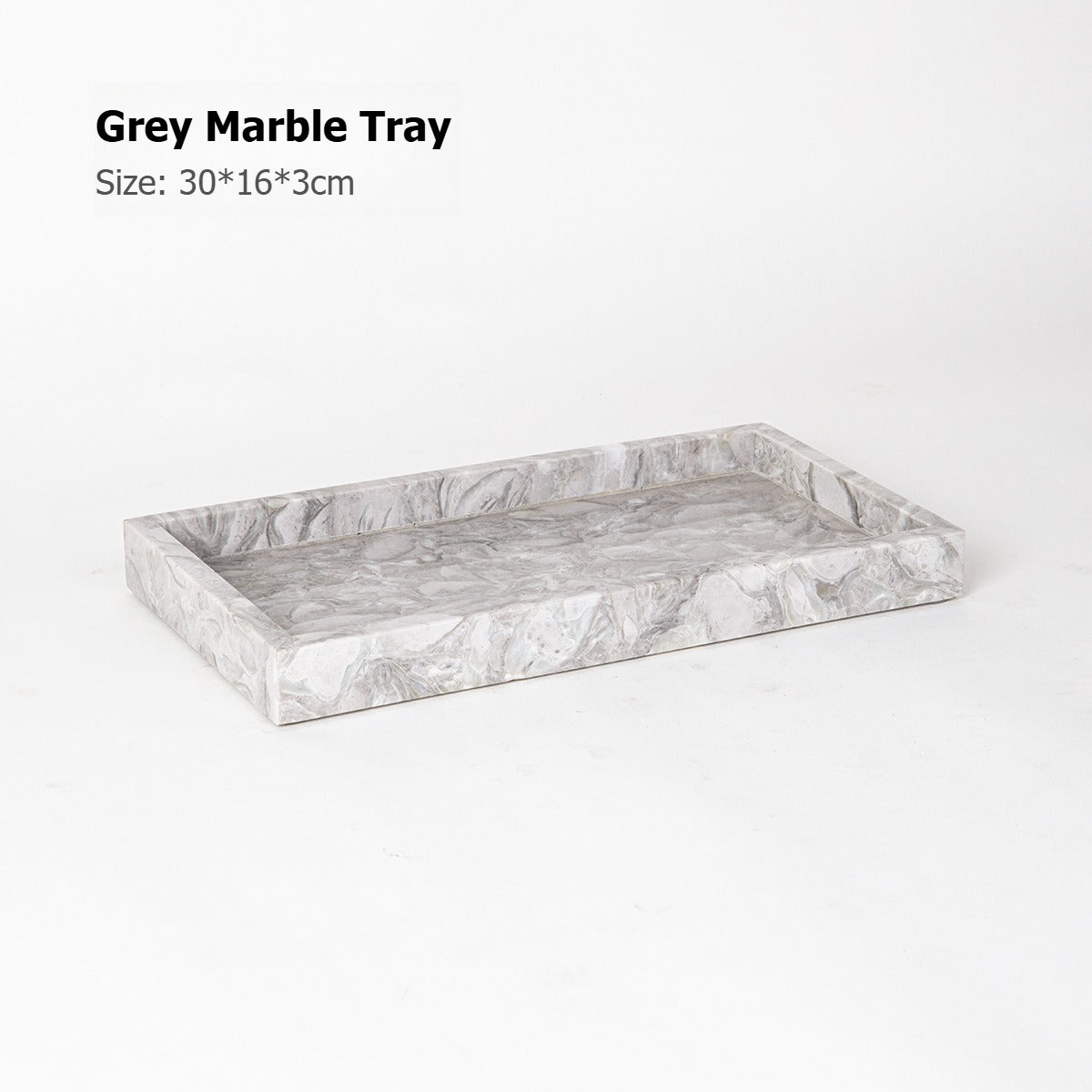 AUSAULAC Luxury Marble Bathroom Set - Soap Dispenser, Tissue Box & Tray | Light Luxury Hotel Style