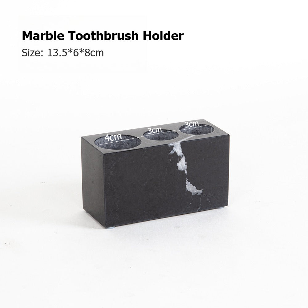 AUSAULAC Luxury Marble Bathroom Set - Soap Dispenser, Tissue Box & Tray | Light Luxury Hotel Style