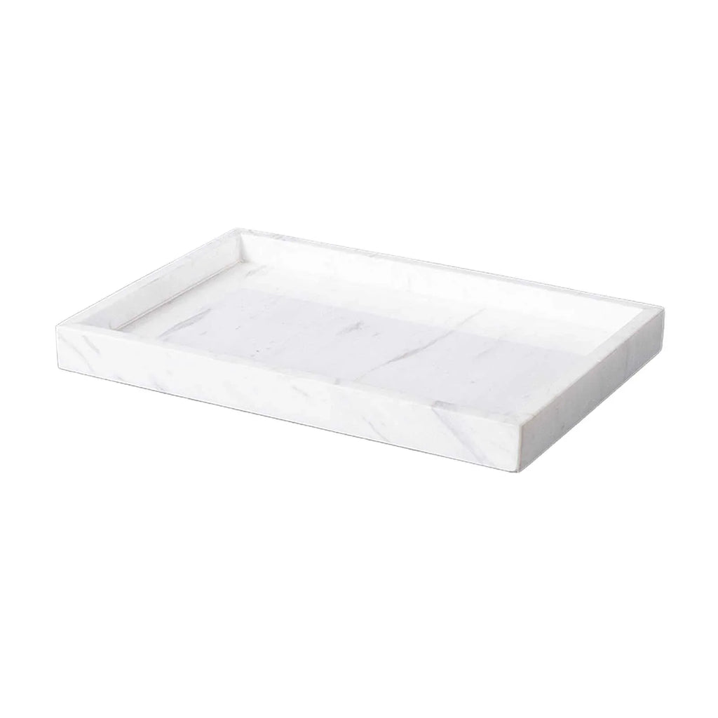 AUSAULAC Genuine 100% Solid Marble Vanity Tray - Luxury Natural Stone Decorative Tray for Bathroom, Kitchen & Jewelry Organizer - Ausaulac