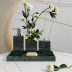 AUSAULAC Emerald Green Close-up of {material} marble bathroom suite pieces - Premium Quality
