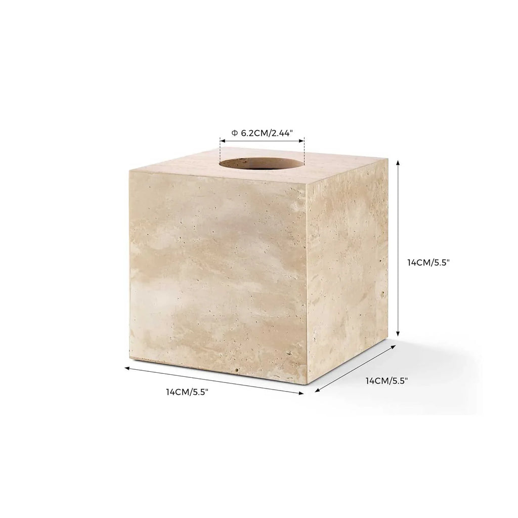 AUSAULAC Genuine Marble Tissue Box - Luxury Natural Stone Tissue Cover for Modern Home Decor, Office Desk, and Kitchen Countertop - Ausaulac