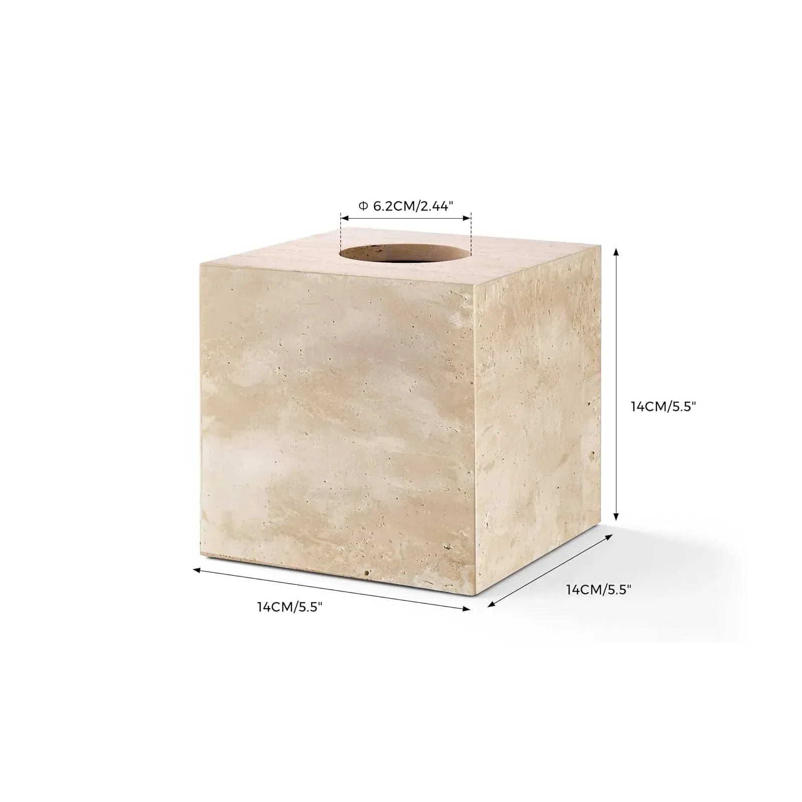 AUSAULAC Genuine Marble Tissue Box - Luxury Natural Stone Tissue Cover for Modern Home Decor, Office Desk, and Kitchen Countertop - Ausaulac