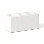 AUSAULAC Jazz White 3-slot marble toothbrush stand - Luxury Natural Stone Home Decor